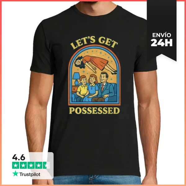 Camiseta Hombre Clásica Familia Feliz Con Sorpresa Sobrenatural