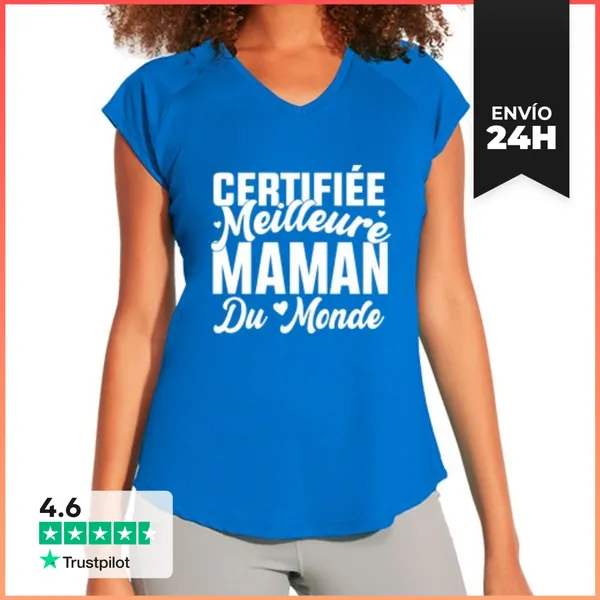 Camiseta Deportiva Mujer Certificada Mejor Mamá Del Mundo