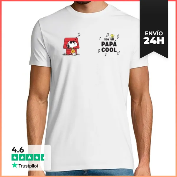 Camiseta Hombre Clásica Snoopy Soy Un Papa Cool LaTostadora