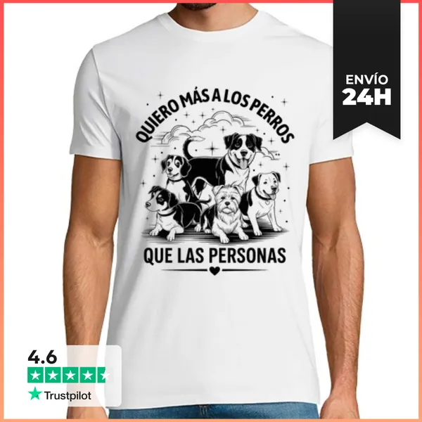 Camiseta Hombre Clásica Me Gustan Más Los Perros Que Las Personas