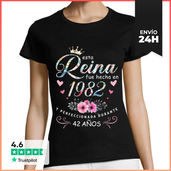 Camiseta Mujer Clásica Cumpleaños 42 Años Mujer Reina Hecha En