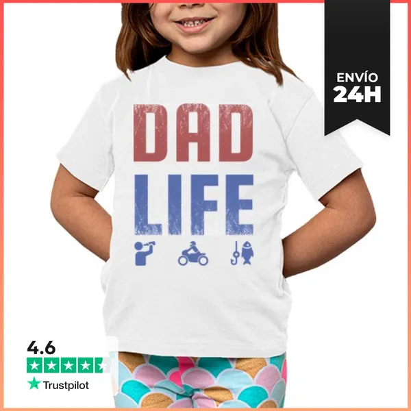 Camiseta Clásica Para Niños Vida De Papá Dad Life - Regalo