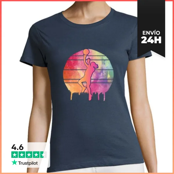 Camiseta Mujer Clásica Chica Baloncesto LaTostadora