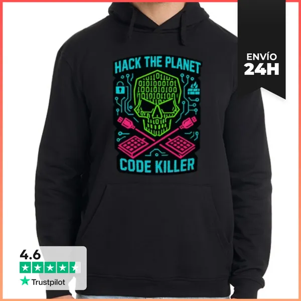 Sudadera Unisex Con Capucha Ciberseguridad Hackea El Planeta