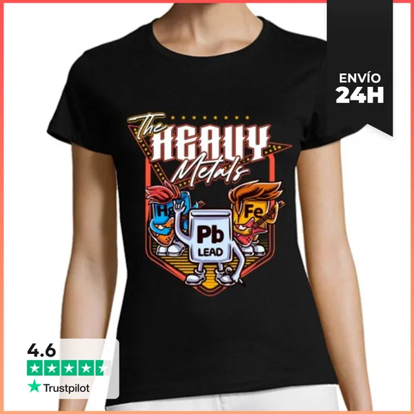 Camiseta Mujer Clásica The Heavy Metal Símbolos Tabla Periódica