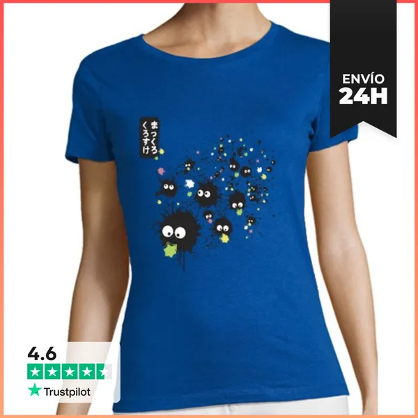 Camiseta Mujer Clásica Makkuro Kurosuke Ink LaTostadora
