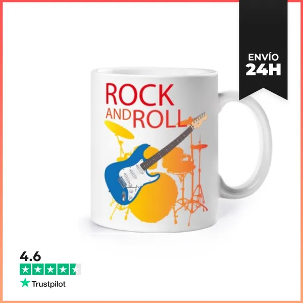 Taza Guitarra Azul Rock And Roll LaTostadora