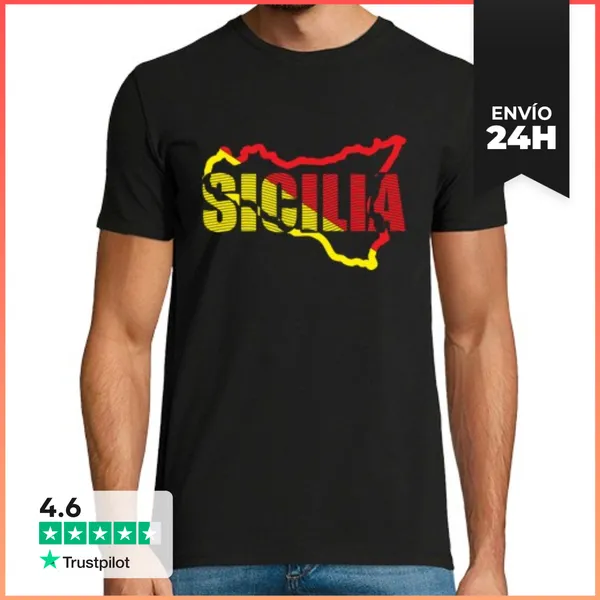 Camiseta Hombre Clásica Camisetas De Recuerdo De Sicilia Diseño