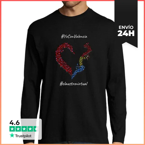 Camiseta Hombre Manga Larga YoConValencia Blanco LaTostadora