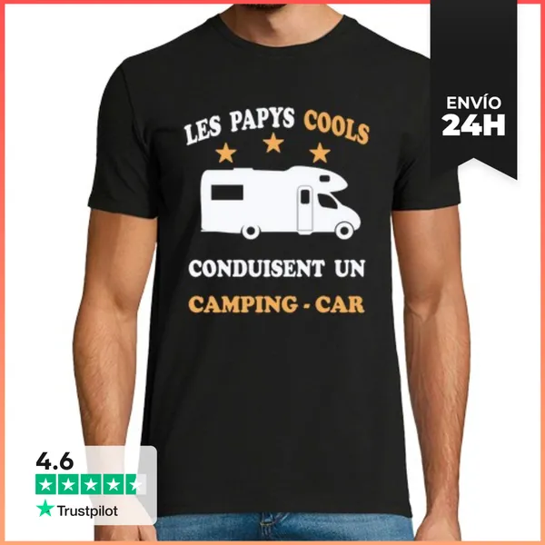 Camiseta Hombre Clásica Los Abuelos Geniales Conducen Una Autoc