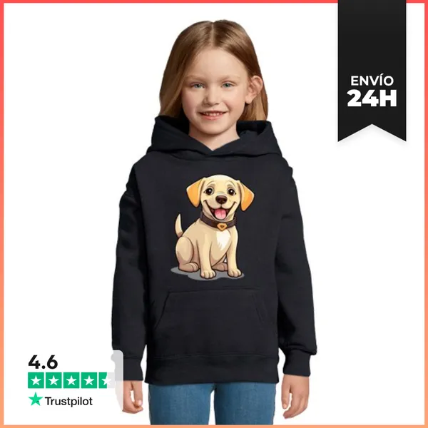 Sudadera Para Niños Con Capucha Perro Labrador Retriever Kawaii