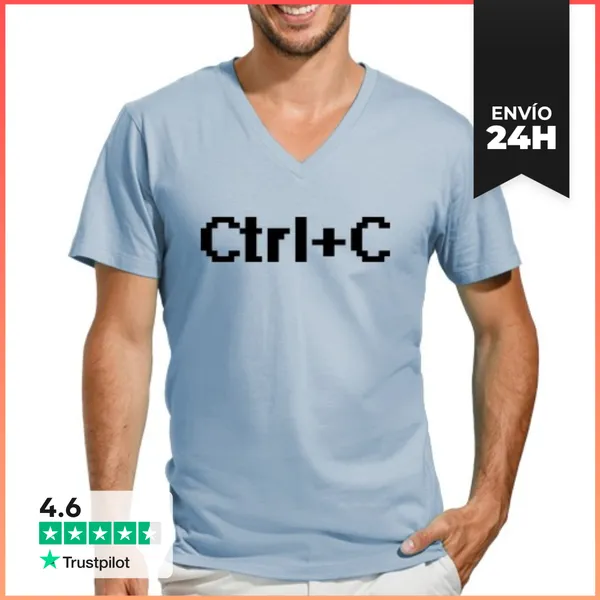 Camiseta Hombre, Cuello Pico C Ctrl LaTostadora