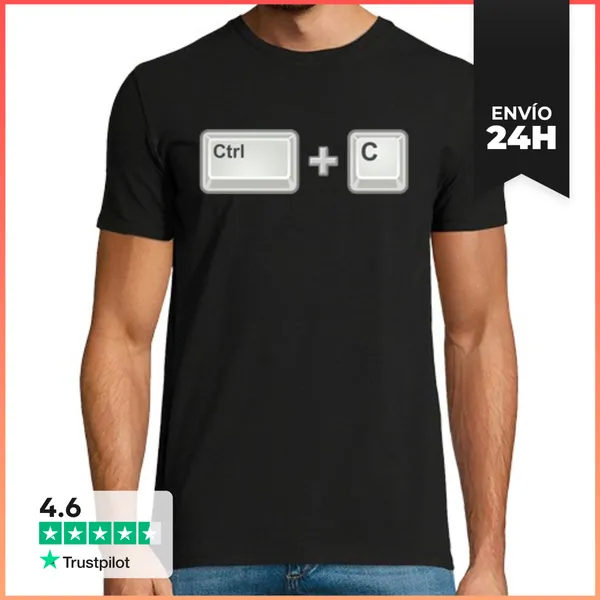 Camiseta Hombre Clásica Control Ctrl C CtrlC LaTostadora