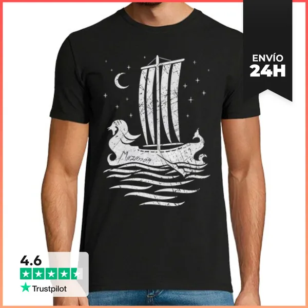 Camiseta Hombre Clásica Barcos Fenicios - Silver Edition