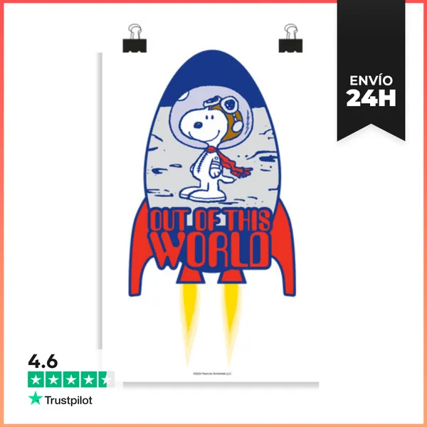 Póster Vertical Snoopy Out Of This World LaTostadora