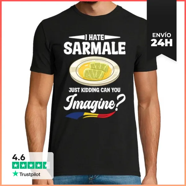 Camiseta Hombre Clásica Sarmale Bocadillo Cocina Serbia Rumania