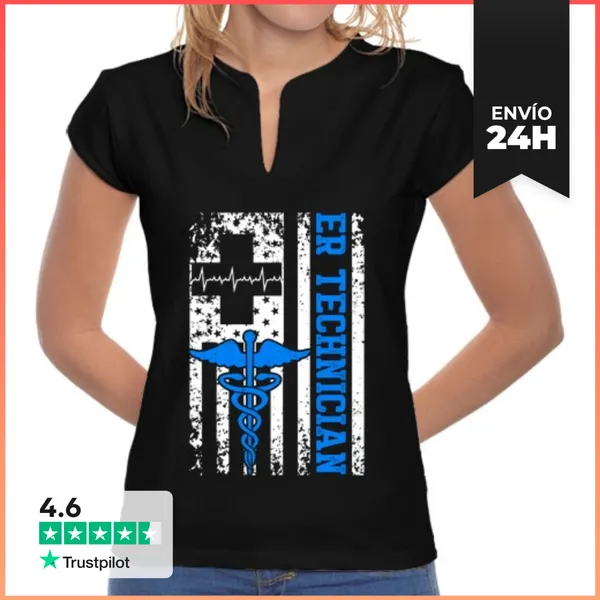 Camiseta Mujer Cuello Mao Habilidades De Técnico De Urgencias