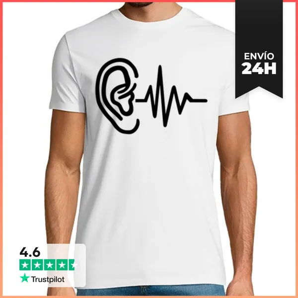 Camiseta Hombre Clásica Frecuencia Del Oído LaTostadora