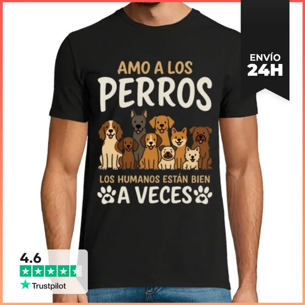 Camiseta Hombre Clásica Amo A Los Perros Amantes Del Perro