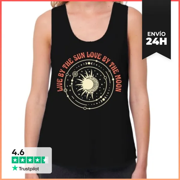 Camiseta Mujer Sin Mangas, Loose Fit LIVE BY THE SUN LOVE BY THE