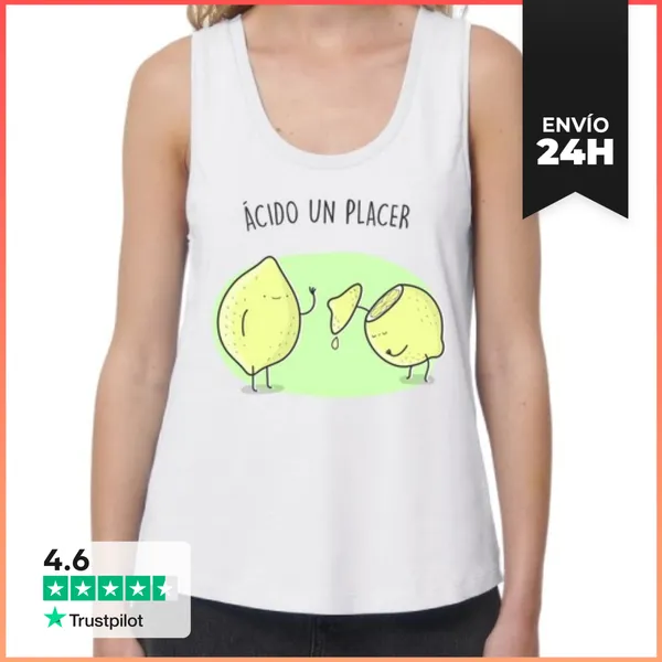 Camiseta Mujer Sin Mangas, Loose Fit Ácido Un Placer LaTostadora
