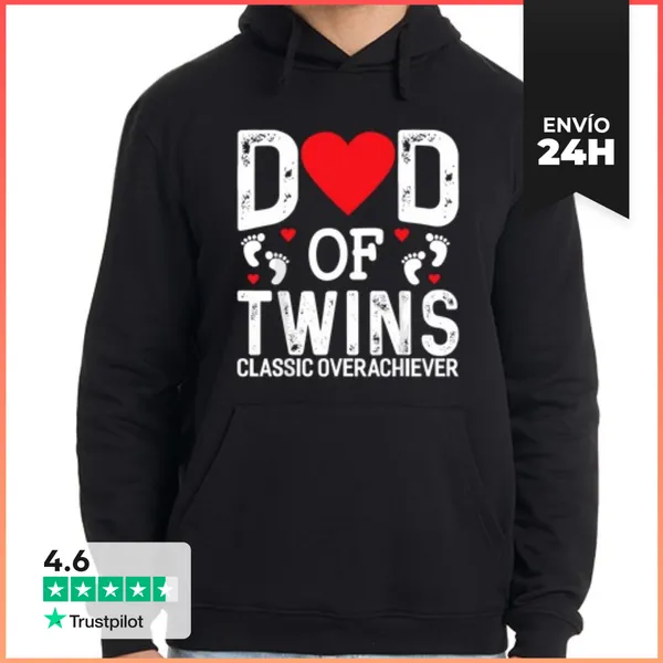 Sudadera Unisex Con Capucha Divertido Papá De Gemelos Clásico