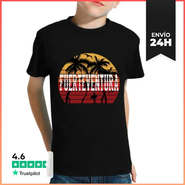 Camiseta Clásica Para Niños Palmeras Fuerteventura LaTostadora