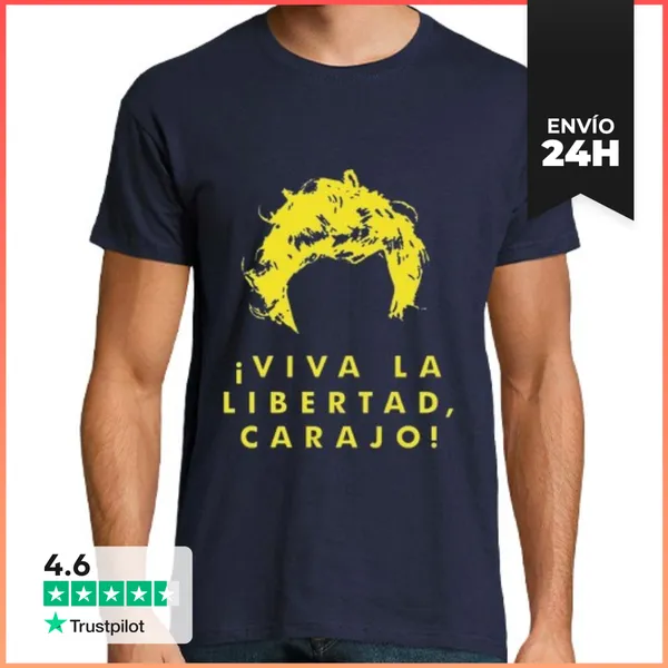 Camiseta Hombre Clásica Viva La Libertad Carajo H LaTostadora
