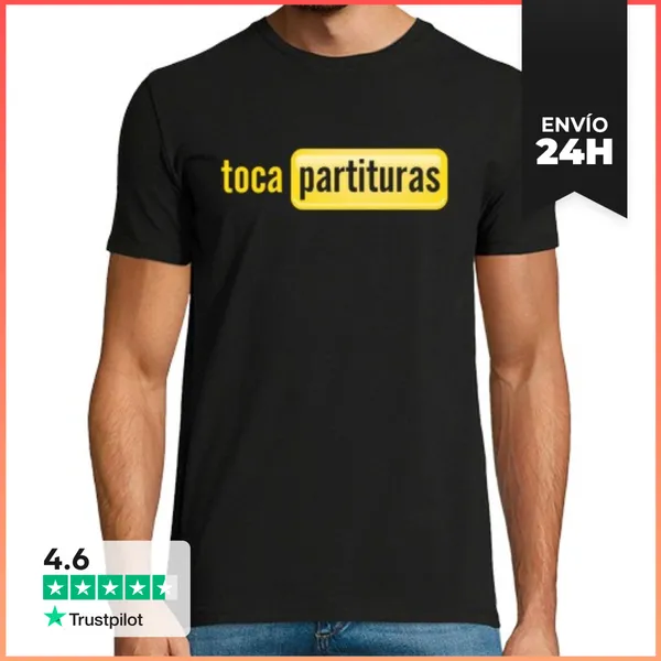 Camiseta Hombre Clásica Camiseta Tocapartituras Logo Chico, Manga