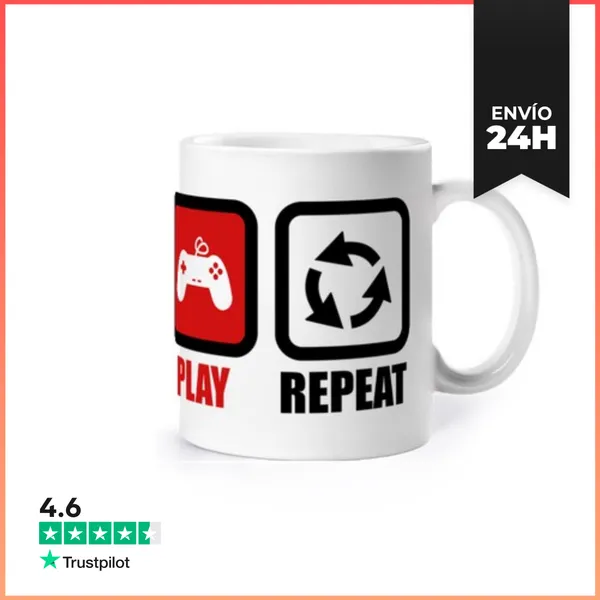 Taza Comer Dormir Jugar Repita LaTostadora