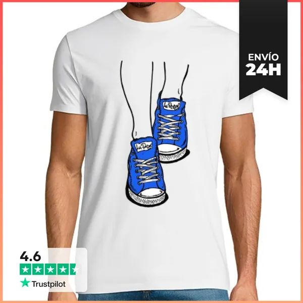 Camiseta Hombre Clásica Zapatillas Azul LaTostadora