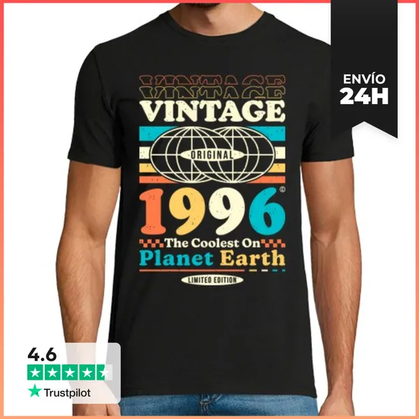 Camiseta Hombre Clásica Vintage 1996 Coolest LaTostadora