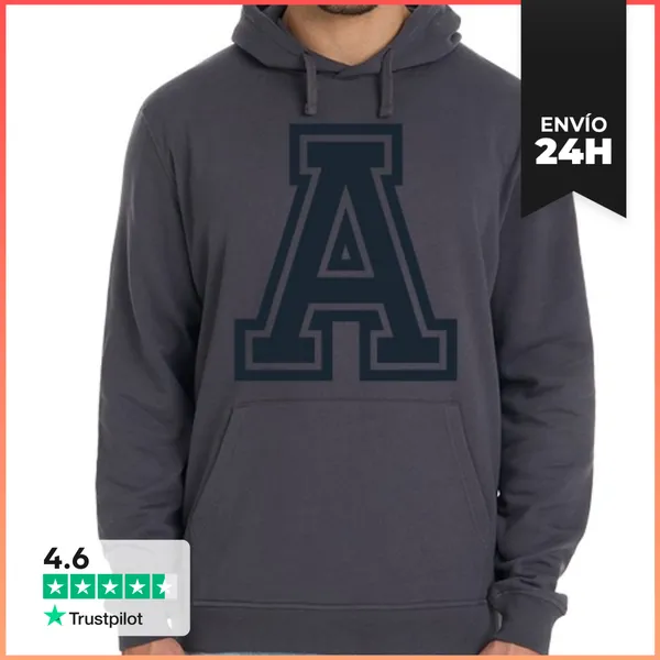 Sudadera Unisex Con Capucha Letra A Blue University LaTostadora