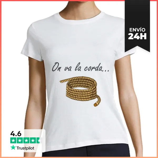 Camiseta Mujer Clásica On Va La Corda... (negre) LaTostadora