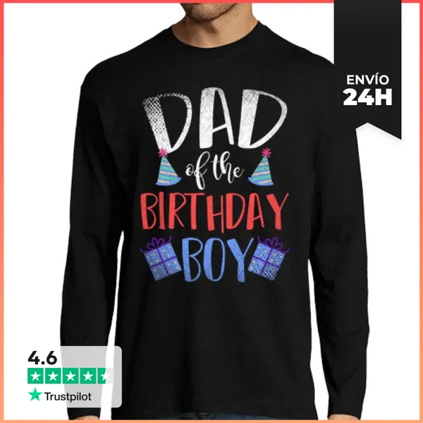 Camiseta Hombre Manga Larga Padre De La Familia Padres Papá De
