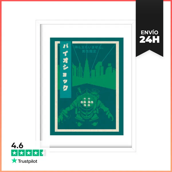 Cuadro Con Marco Vertical Big Shock Vintage Poster LaTostadora