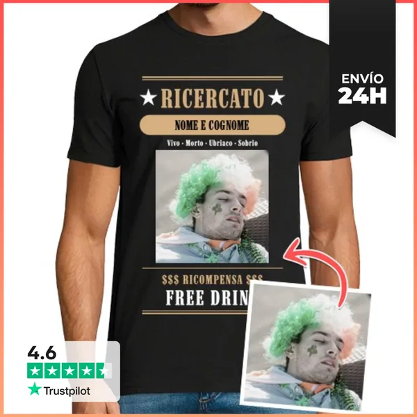 Camiseta Hombre Clásica RICERCATO - Maglietta Per Addio Al