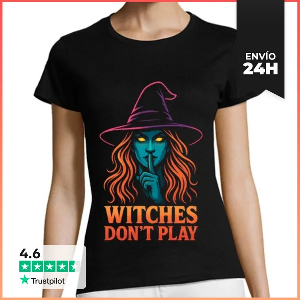 Camiseta Mujer Clásica Las Brujas No Juegan LaTostadora