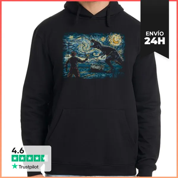 Sudadera Unisex Con Capucha Jurassic Night LaTostadora