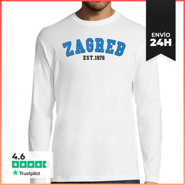 Camiseta Hombre Manga Larga Zagreb Est 1976 LaTostadora