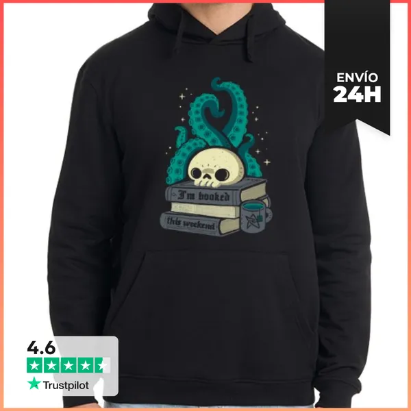 Sudadera Unisex Con Capucha Amante De Los Libros Lovecraftianos