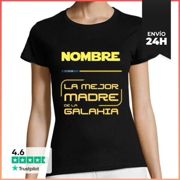 Camiseta Mujer Clásica La Mejor Madre De La Galaxia Personaliz