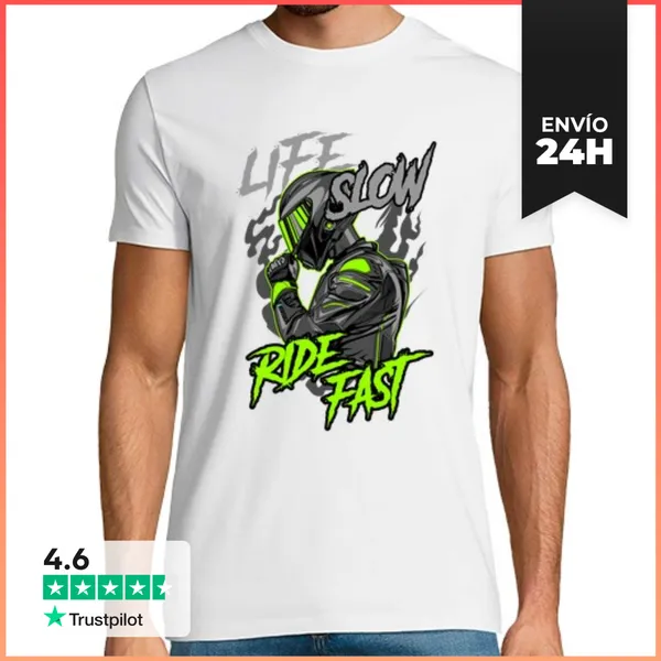 Camiseta Hombre Clásica Ride Fast LaTostadora