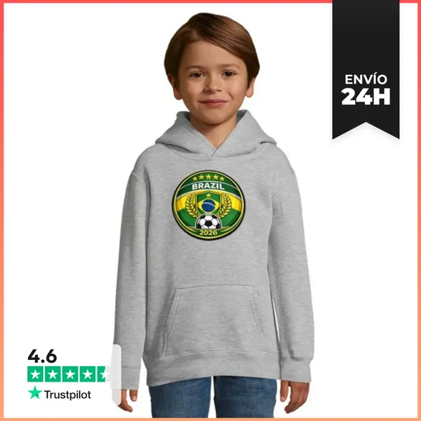 Sudadera Para Niños Con Capucha Fútbol De Brasil 2026 LaTostadora