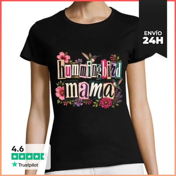 Camiseta Mujer Clásica Mamá Colibrí De Garganta Rubí LaTostadora