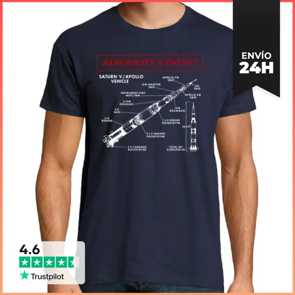 Camiseta Hombre Clásica Patente Aeronautica Mod.03 LaTostadora