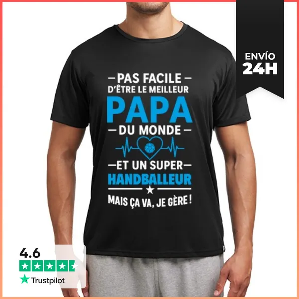 Camiseta Deportiva Hombre Papá Jugador De Balonmano Idea De
