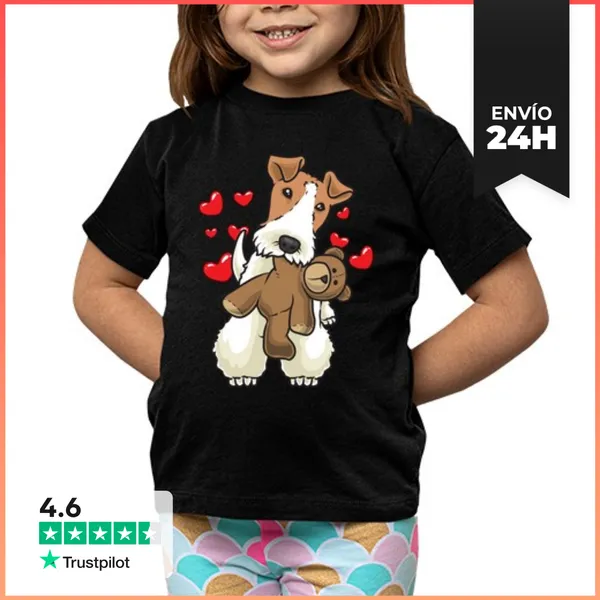 Camiseta Clásica Para Niños Fox Terrier Perro De Pelo Duro Animal