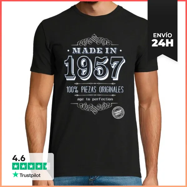 Camiseta Hombre Clásica Made In 1957 LaTostadora