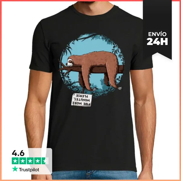 Camiseta Hombre Clásica Perezoso En Rama LaTostadora